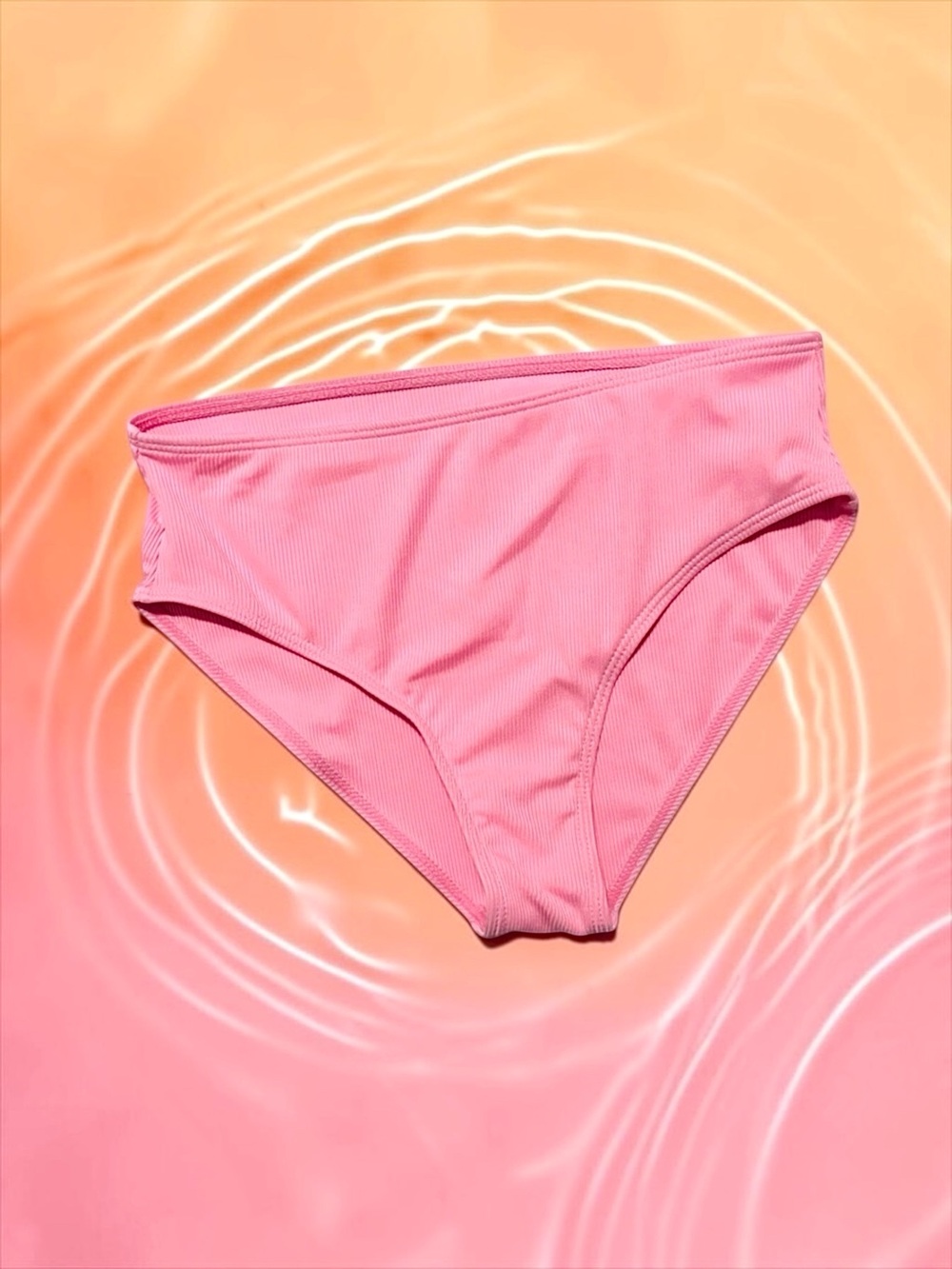 SHEIN Girls Pink Ribbed Bikini Bottom Size 12Y Like New